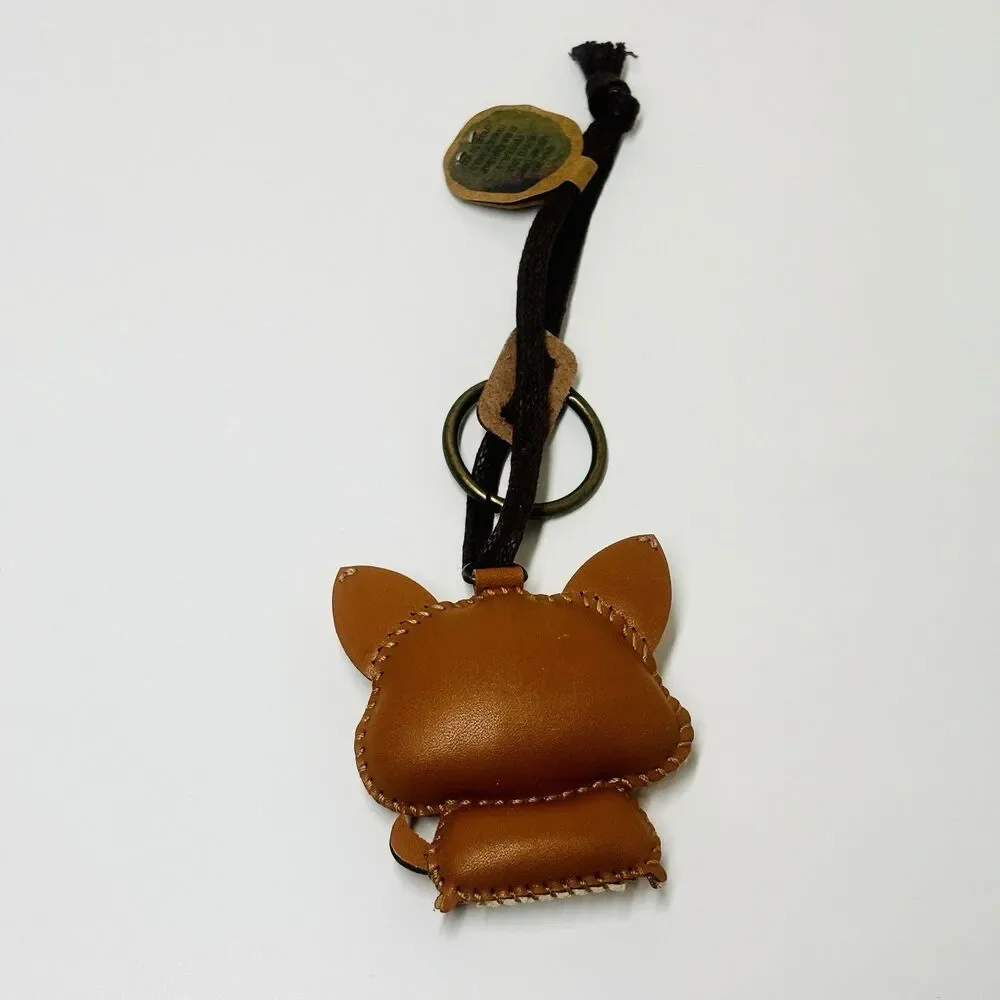 Corgi Dog Keychain Bag Charm Vegan Leather NEW with Tags Stocking Stuffer Gift